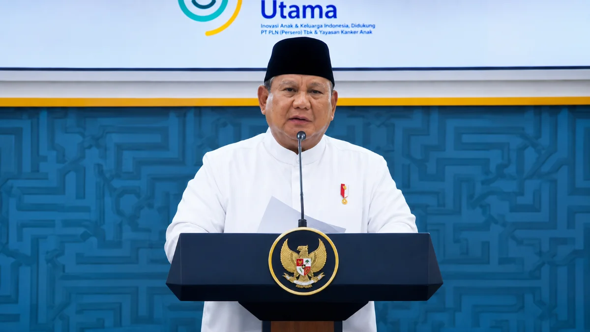 Presiden Prabowo Subianto menyampaikan sambutan pada Penutupan Muktamar ke-35 NU di Jombang.