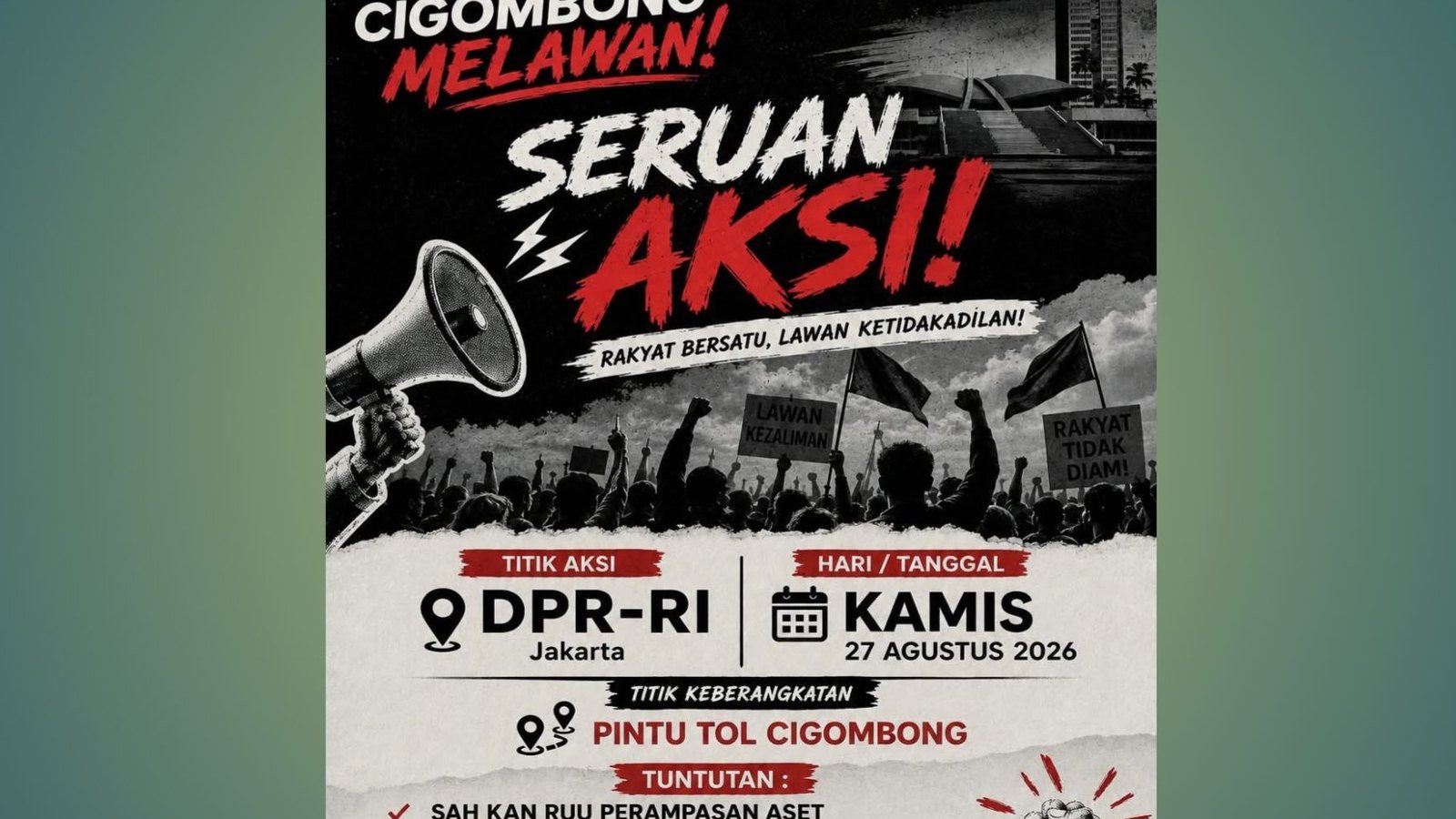 Aliansi Cigombong melawan akan aksi demo ke Jakarta membawa empat tuntutan