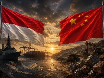 Ilustrasi Bendera Indonesia China