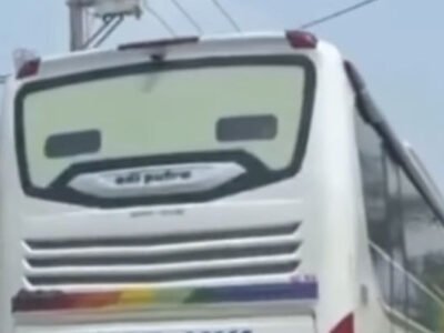 Bus Sinar Jaya Mogok di Tengah Jalan Mayor Oking Cibinong Bogor, Lajur Kendaraan Menyempit