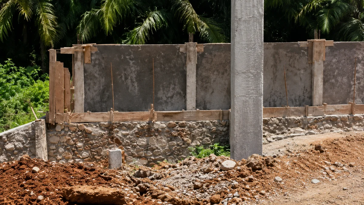 Pondasi Gedung Kopdes Merah Putih senilai Rp1,6 miliar di Tapanuli Tengah yang roboh
