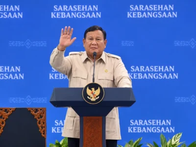 Presiden Prabowo Subianto meminta wartawan keluar dari ruangan saat forum KSTI 2026