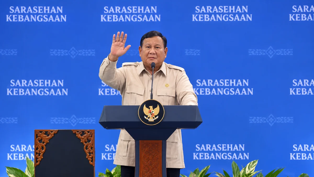 Presiden Prabowo Subianto meminta wartawan keluar dari ruangan saat forum KSTI 2026