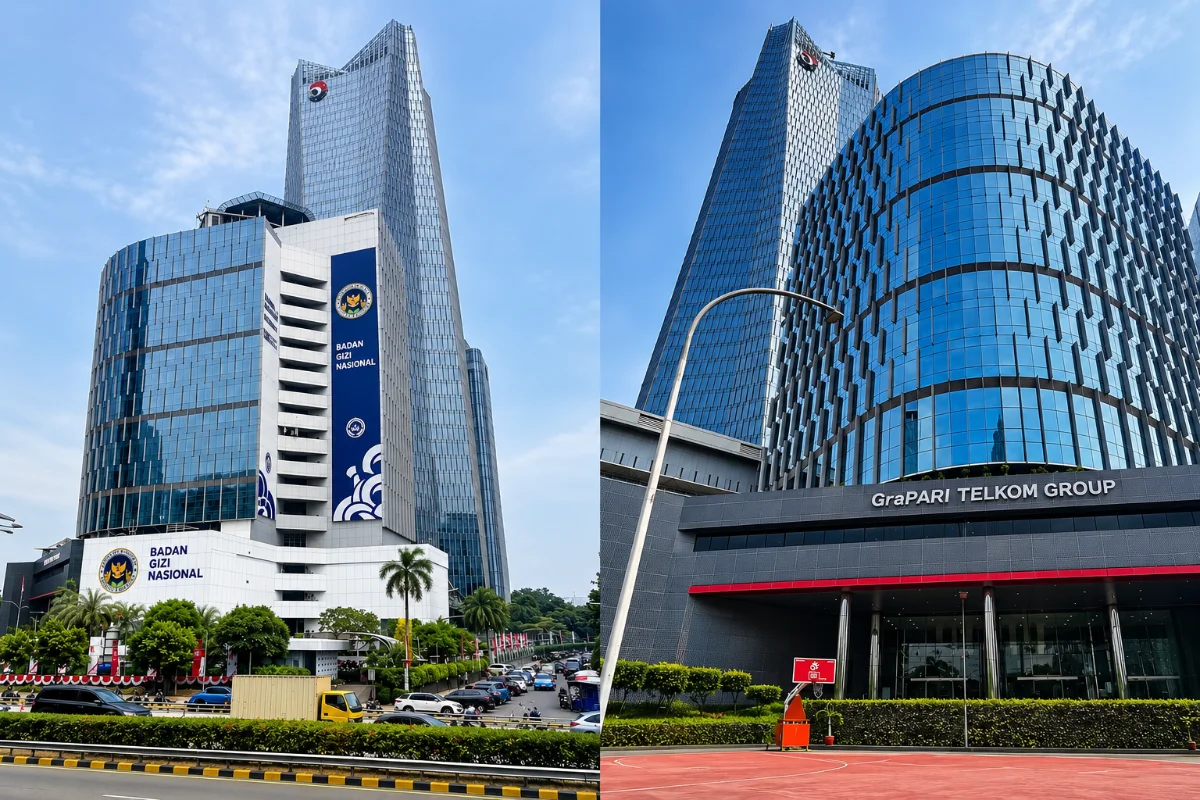 Gedung Graha Merah Putih Telkom di Gatot Subroto yang disebut bakal menjadi kantor BGN