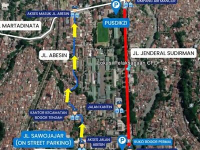 Catat! Jalur Alternatif dan Kantong Parkir CFD Kota Bogor di Jalan Jenderal Sudirman Minggu, 6 September 2026