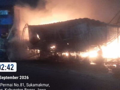 Bengkel Motor di Sukamakmur Ciomas Hangus Terbakar, Kerugian Ditaksir hingga Ratusan Juta