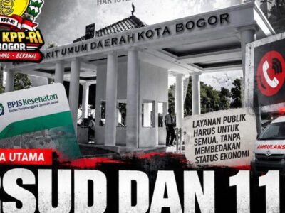 RSUD dan Layanan 112 Kota Bogor Disorot GARUDA KPP-RI, Minta Data Ketersediaan Kamar Pasien BPJS Dibuka