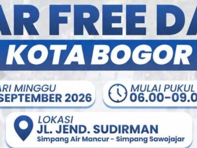 CFD Kota Bogor Digelar Minggu 6 September, Jalan Jenderal Sudirman Ditutup 3 Jam