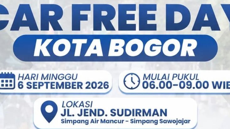 CFD Kota Bogor Digelar Minggu 6 September, Jalan Jenderal Sudirman Ditutup 3 Jam